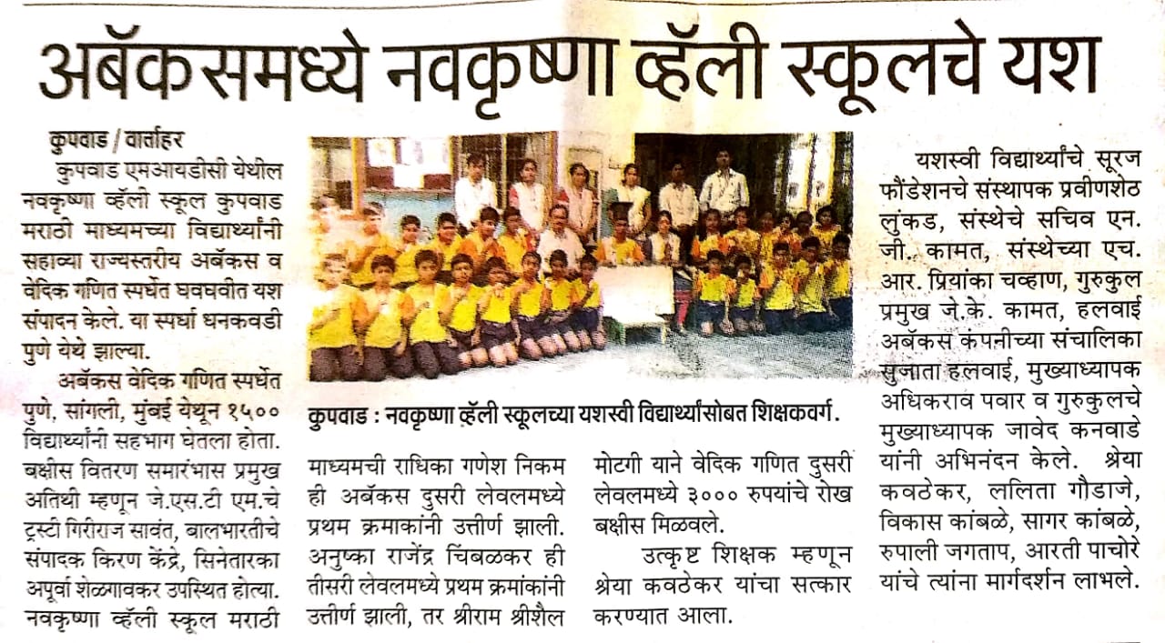State level Abacus Comp. Success